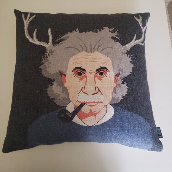 Albert Einstein Whimsical Throw Pillow With Insert – Artsy Home Decor - Picture 6 of 7